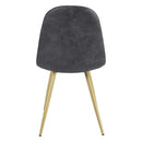 Set of 4 Charles Charcoal Dining Chairs – 250 lb Weight Capacity, Breathable Back Design, Gold Metal Legs, Modern Style