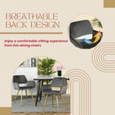 Set of 4 Charles Charcoal Dining Chairs – 250 lb Weight Capacity, Breathable Back Design, Gold Metal Legs, Modern Style