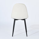 5-Piece Dining Set – Faux Marble Table with Beige Fabric Chairs | Contemporary & Stylish