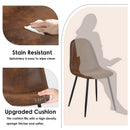 Modern 5-Piece Dining Set with Suede Brown Upholstered Chairs