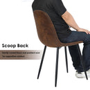 Charlton Suede Brown Ergonomic Dining Chair with Black Metal Legs – Stylish and Comfortable Seating for Your Home