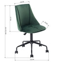 Modern Velvet Office Chair with Adjustable Height and Rolling Casters – Available in Green & Grey