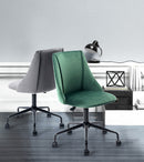 Modern Velvet Office Chair with Adjustable Height and Rolling Casters – Available in Green & Grey