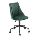 Modern Velvet Office Chair with Adjustable Height and Rolling Casters – Available in Green & Grey