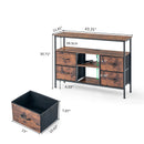 Modern Crimson 4-Drawer Storage Console – Industrial Chic