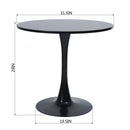 Modern Round Dining Table – Tulip-Style Pedestal Table, Available in Black & White (31.5")
