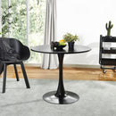 Modern Round Dining Table – Tulip-Style Pedestal Table, Available in Black & White (31.5")
