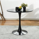 Modern Round Dining Table – Tulip-Style Pedestal Table, Available in Black & White (31.5")
