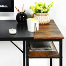 140CM Modern Industrial Style Desk – Spacious and Stylish Workspace Solution，Black Brown/Black White