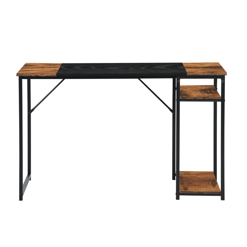 140CM Modern Industrial Style Desk – Spacious and Stylish Workspace Solution，Black Brown/Black White