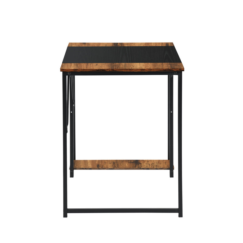 140CM Modern Industrial Style Desk – Spacious and Stylish Workspace Solution，Black Brown/Black White