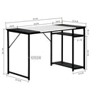 140CM Modern Industrial Style Desk – Spacious and Stylish Workspace Solution，Black Brown/Black White