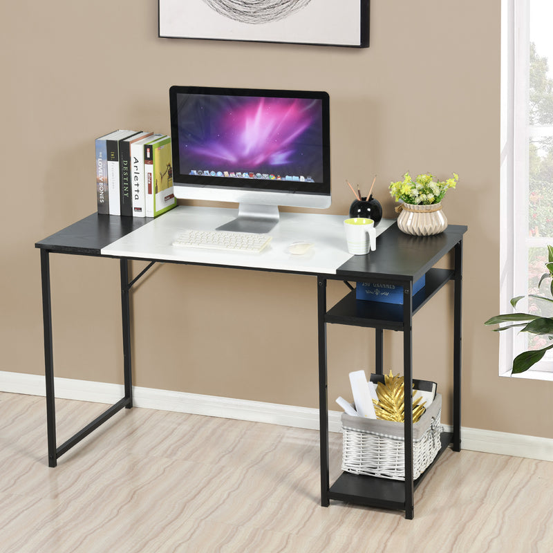 140CM Modern Industrial Style Desk – Spacious and Stylish Workspace Solution，Black Brown/Black White