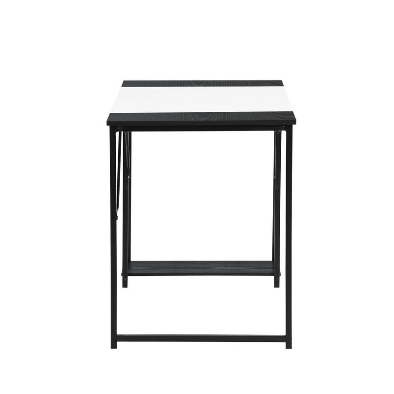 140CM Modern Industrial Style Desk – Spacious and Stylish Workspace Solution，Black Brown/Black White