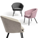 Modern Velvet Accent Chair – Stylish and Comfortable Seating, Beige/Dark Grey/ Pink