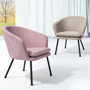 Modern Velvet Accent Chair – Stylish and Comfortable Seating, Beige/Dark Grey/ Pink