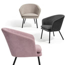 Modern Velvet Accent Chair – Stylish and Comfortable Seating, Beige/Dark Grey/ Pink