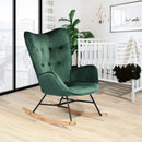 Epping Green Velvet Rocking Chair – Modern Wingback Nursery & Lounge Chair