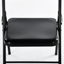 Set of 2/6 Foldable Black Metal Chairs – Heavy Duty, Ergonomic