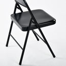 Set of 2/6 Foldable Black Metal Chairs – Heavy Duty, Ergonomic