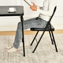 Set of 2/6 Foldable Black Metal Chairs – Heavy Duty, Ergonomic