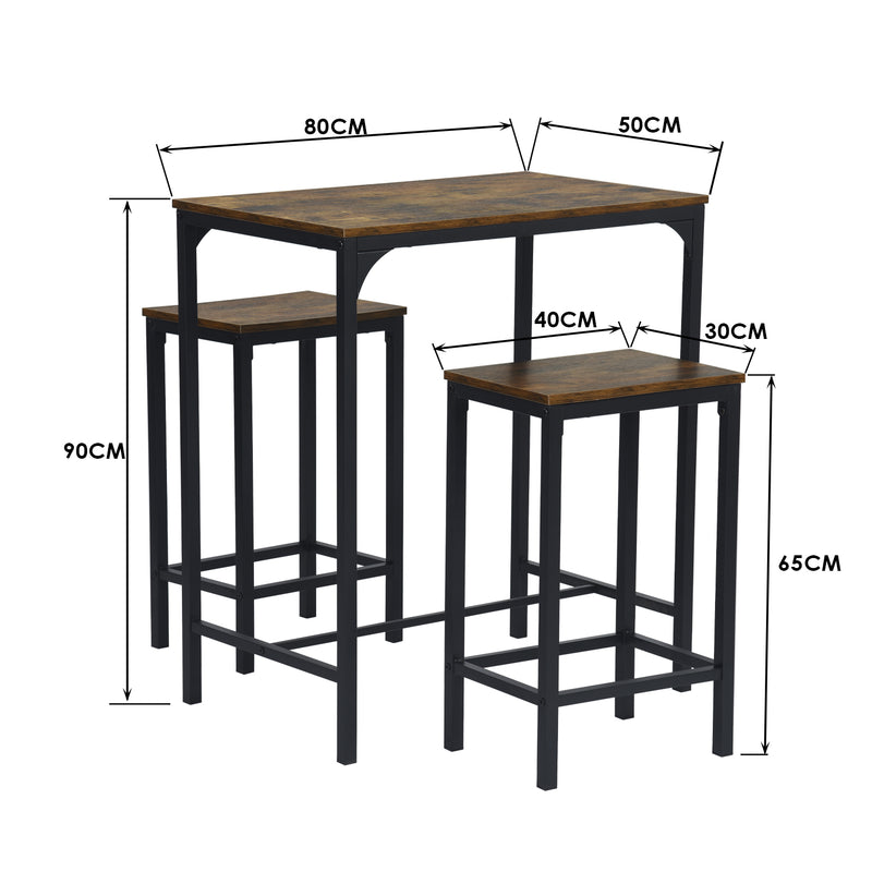 Rustic 3-Piece High Dining Set