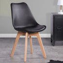 Set of 4 Frankfurt PU Upholstered Dining Chairs – Black