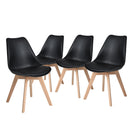 Set of 4 Frankfurt PU Upholstered Dining Chairs – Black