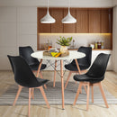 Set of 4 Frankfurt PU Upholstered Dining Chairs – Black
