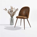 5-Piece Dining Set – Marble-Style Table with 4 Brown Suede Chairs | Modern & Elegant