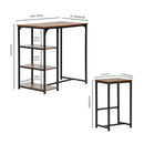 Industrial-Style High Table with Stools and Shelves