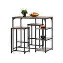 Industrial-Style High Table with Stools and Shelves