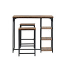 Industrial-Style High Table with Stools and Shelves