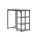 Industrial-Style High Table with Stools and Shelves