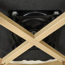 Set of 2 Modern Counter-Height Bar Stool – Biscuit Upholstery with Gold Metal Frame (250 lb Weight Capacity)