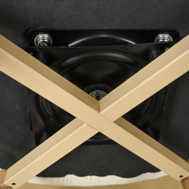Set of 2 Modern Counter-Height Bar Stool – Biscuit Upholstery with Gold Metal Frame (250 lb Weight Capacity)
