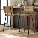 Cognac Upholstered Barstool – Modern Design with Ultimate Comfort Set of 2