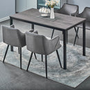 BRANDT Walnut Dining Table with Black Legs – 140 cm Length