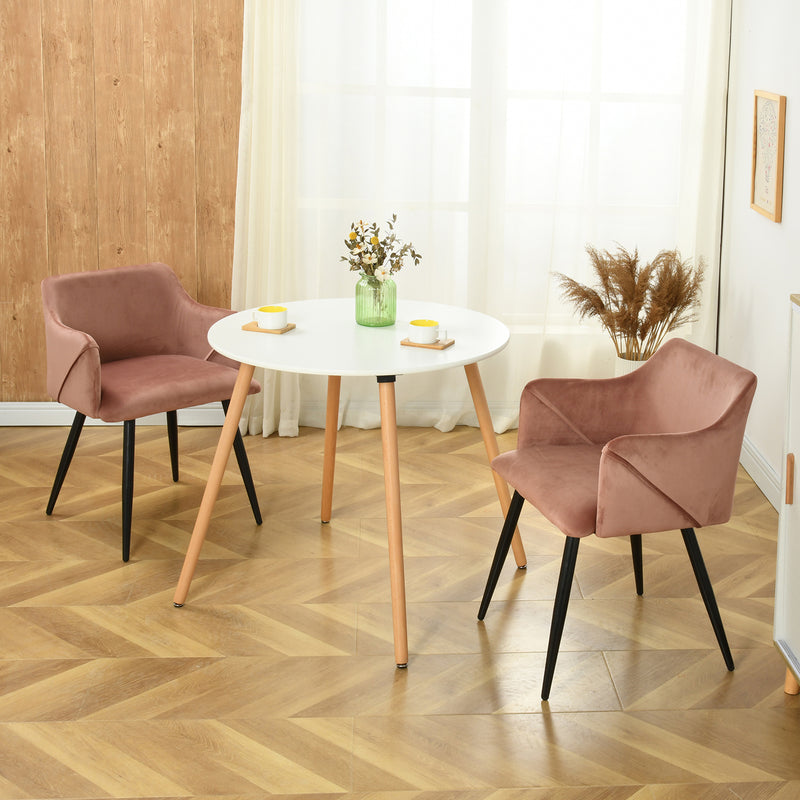 Set of 2 Rose Velvet Dining Chairs – Elegant & Comfortable Seating