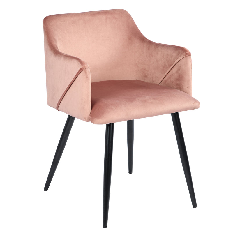 Set of 2 Rose Velvet Dining Chairs – Elegant & Comfortable Seating