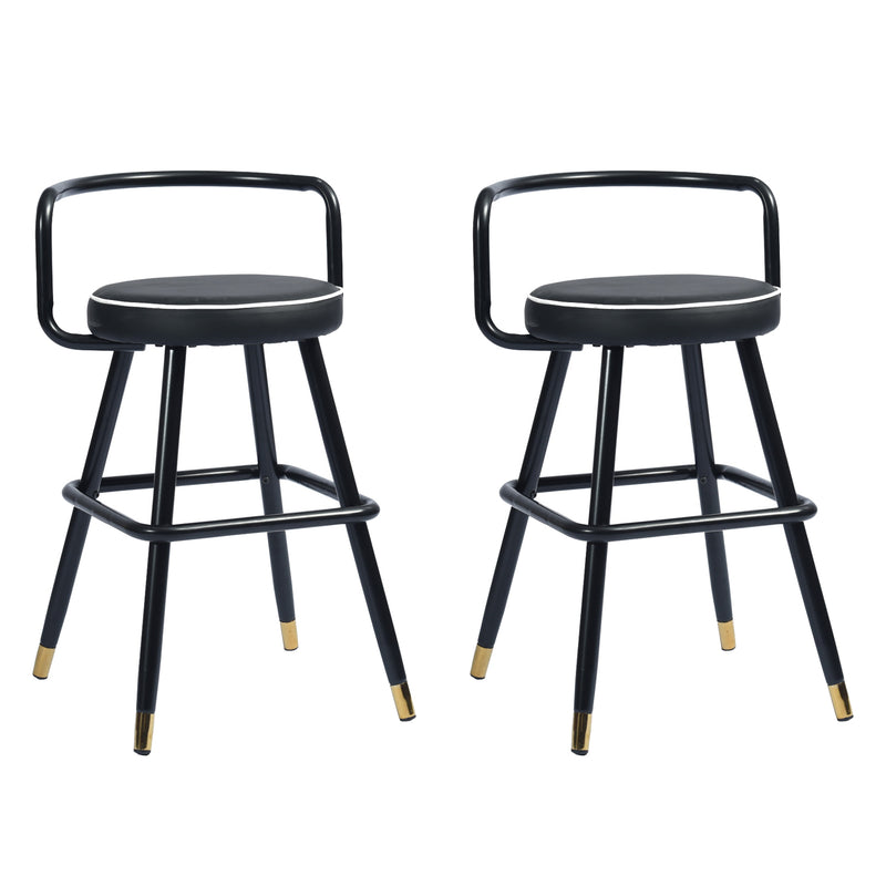 BALLON PU upholstery Counter Barstool(set of 2)-HomyCasa