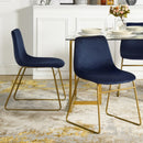 Set of 2 Elegant Velvet Dining Chairs – Gold Powder Coating