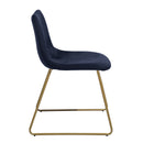 Set of 2 Elegant Velvet Dining Chairs – Gold Powder Coating
