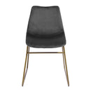 Set of 2 Elegant Velvet Dining Chairs – Gold Powder Coating