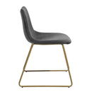 Set of 2 Elegant Velvet Dining Chairs – Gold Powder Coating