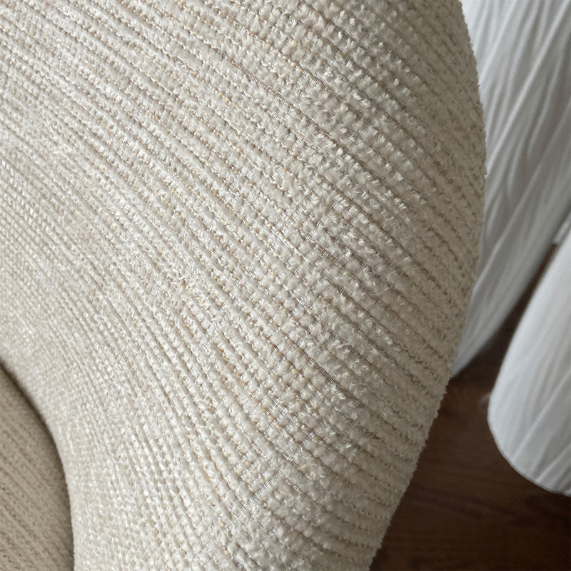 Beige Fabric Accent Chair with Black Painted Legs – Comfortable & Stylish