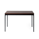 Modern 47.2in & 59in Dining Table Dark Wood Top with Black Legs