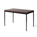 Modern 47.2in & 59in Dining Table Dark Wood Top with Black Legs