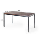 Modern 47.2in & 59in Dining Table Dark Wood Top with Black Legs