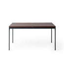 Modern 47.2in & 59in Dining Table Dark Wood Top with Black Legs